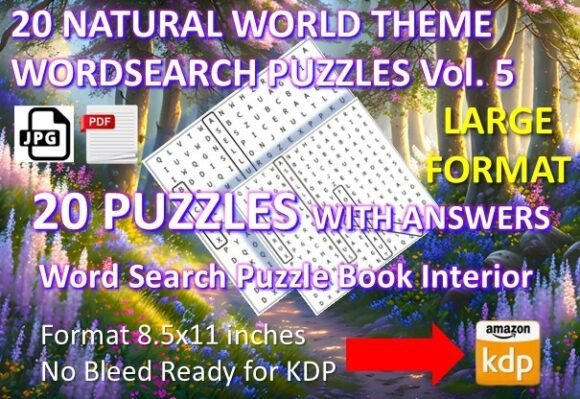 20 Word Search Natural World Theme Vol 5: A Creative Resource for Puzzle Enthusiasts