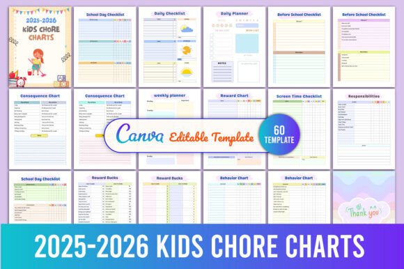 2025-2026 Kids Chore Charts