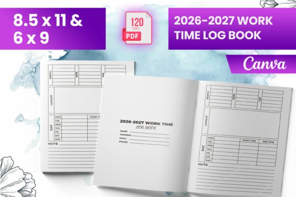 2026-2027 Work Time Log Book KDP