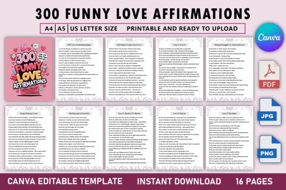 300 Funny Love Affirmations Bundle