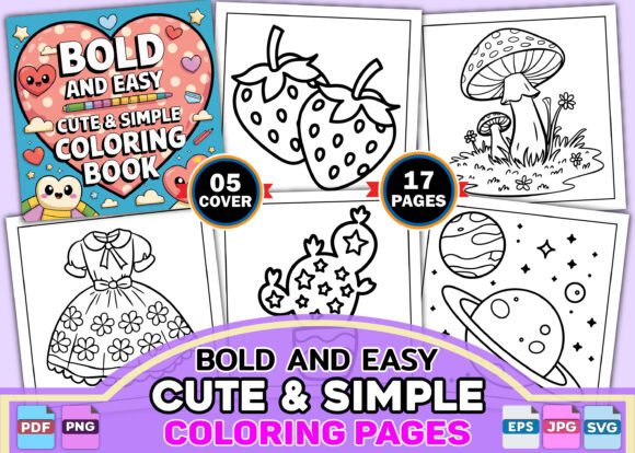 Bold and Easy Cute Simple Coloring
