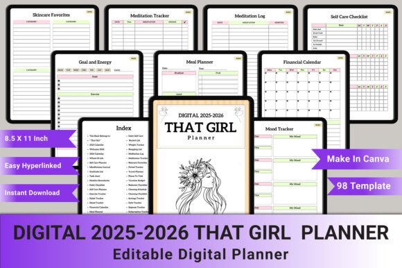 Digital 2025-2026 That Girl Planner