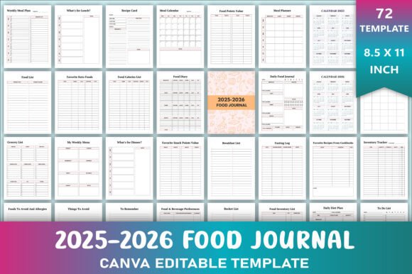 Editable 2025-2026 Food Journal