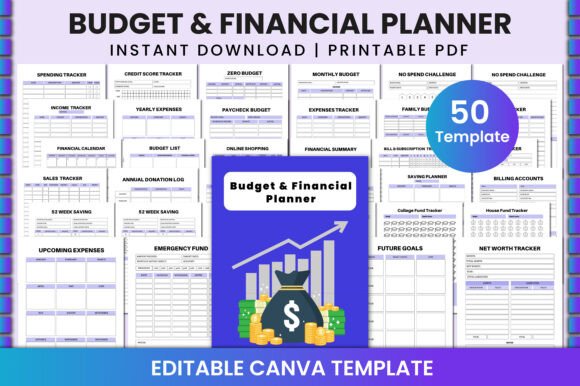 Editable Budget Financial Planner KDP and Canva Templates: A Comprehensive Guide