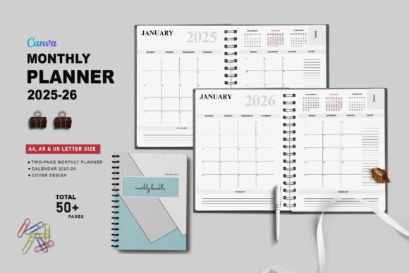 Elegant Printable Monthly Planner 2025-2026: Your Ultimate Tool for Organized Living