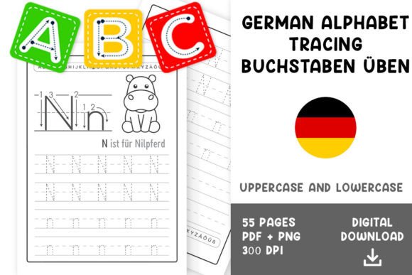 German Alphabet Tracing Worksheets for Creative Designers