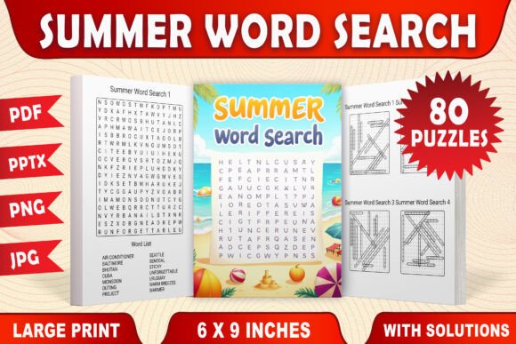 Summer Word Search - Large Print