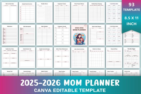 The Ultimate Editable 2025-2026 Mom Planner: Organize Your Life with Style and Flexibility